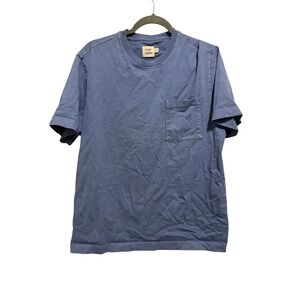 Flint and Tinder Pocket T-Shirt Mens Large Blue Cotton Made in USA Heavyweight